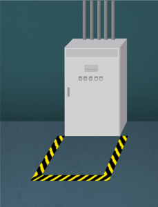 example floor marking clearance around electrical panel