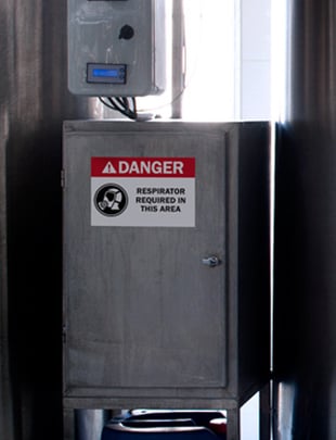 chemical exposure PPE sign