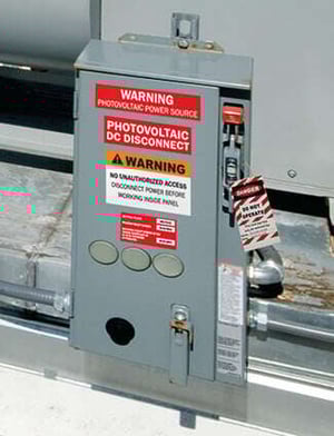 LO/TO for maintenance on photovoltaic DC disconnect panel