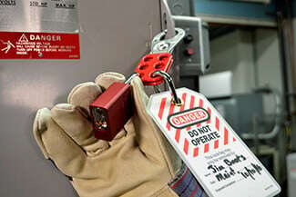 a well labeled electrical control cabinet in accordance with OSHA best practices