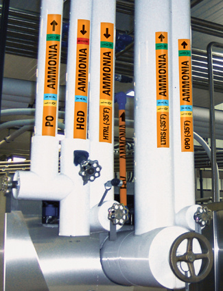 Ammonia pipe markers