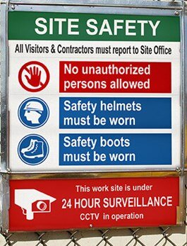 Constructions signs protect workers and the public.