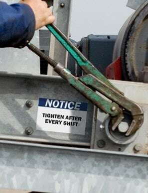 Lean maintenance signs and labels