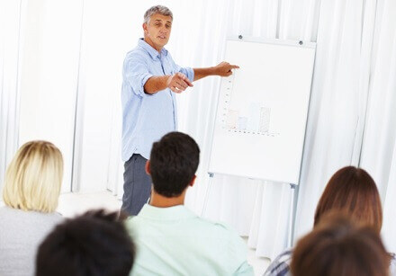 white board with six sigma principals