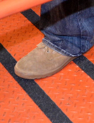 Tread floor tape on walking surface