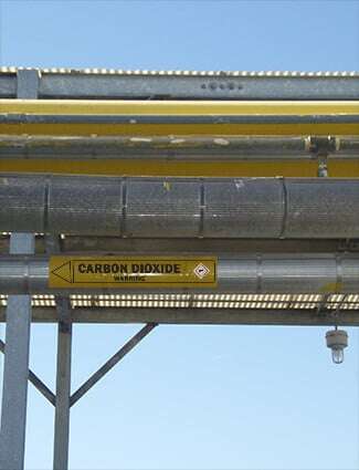 UK carbon dioxide pipe marker